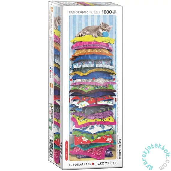 EuroGraphics 1000 db-os Panoráma puzzle - Fluffy Kitty on Pillows (6010-5631)