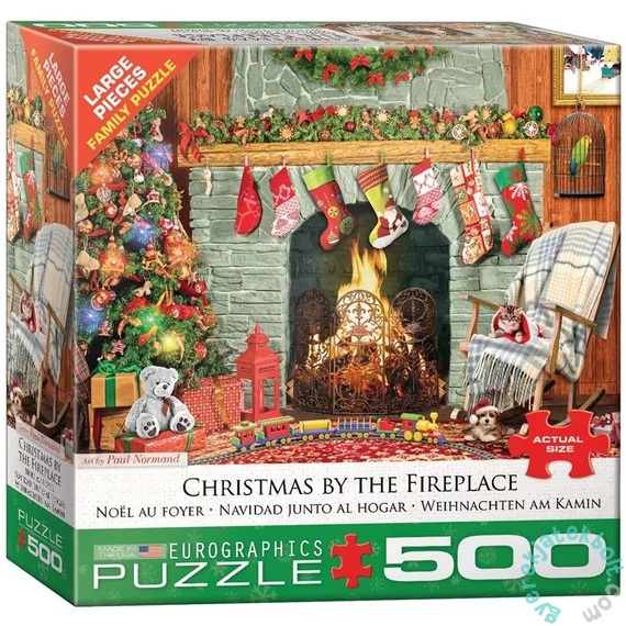 EuroGraphics 500 db-os puzzle - Christmas by the Fireplace, Paul Normand (8500-5502)