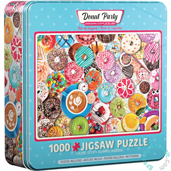 EuroGraphics 1000 db-os puzzle fém dobozban - Donut Party (8051-5602)