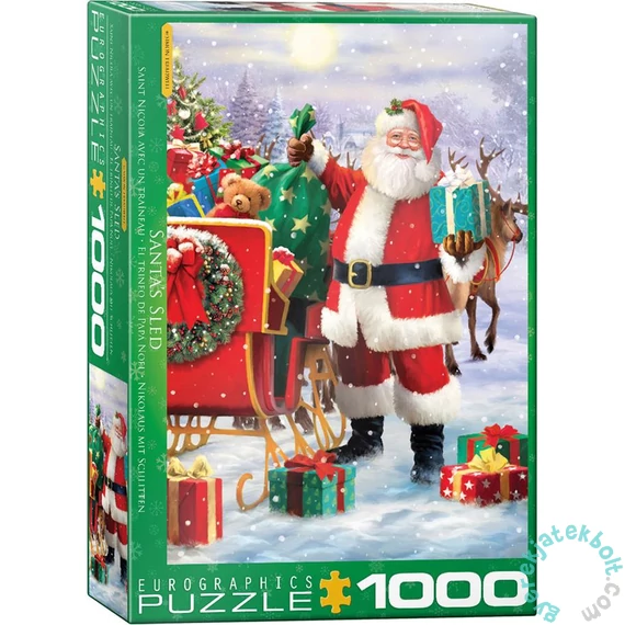 EuroGraphics 1000 db-os puzzle - Santa with Sled by Simon Tread (6000-5639)
