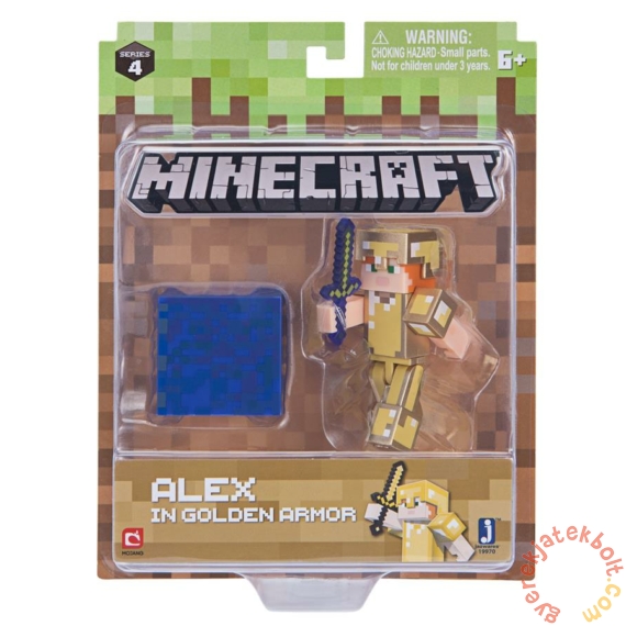 Minecraft gyűjthető figura - Alex arany páncélban (min19970)