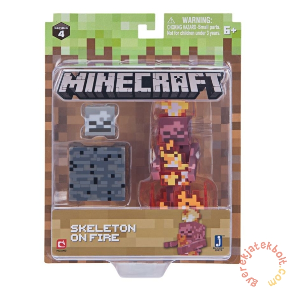 Minecraft gyűjthető figura - Skeleton on fire (min19974)