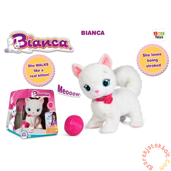 Bianca cica interaktív plüss figura - játékok, plüssök