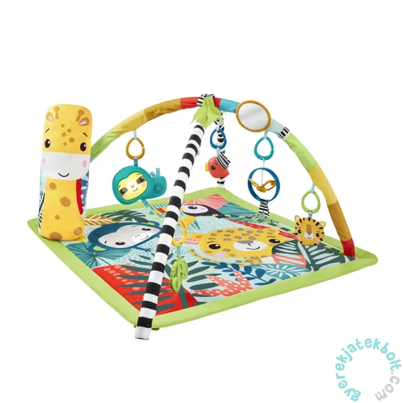 Mattel - Fisher-Price Esőerdős 3 az 1-ben zenélő játszószőnyeg zsiráfos pocakpárnával (HJW08)