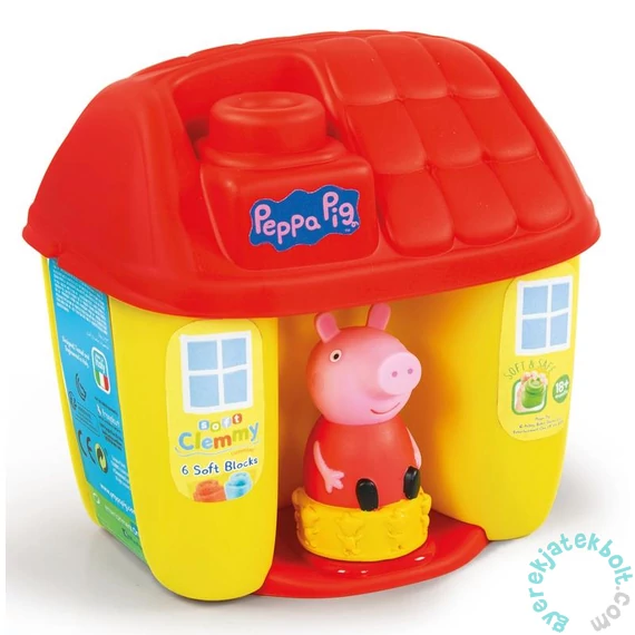 Clementoni - Clemmy Peppa malac házikó tároló puha építőkockákkal