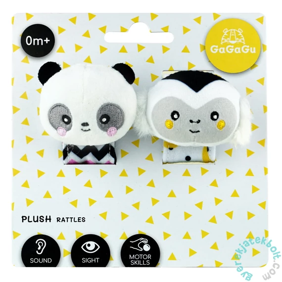 GaGaGu Csukló- és bokacsörgő játékszett - majom, panda