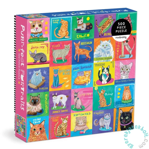Galison 500 db-os puzzle - Purr-fect Portraits (87638)