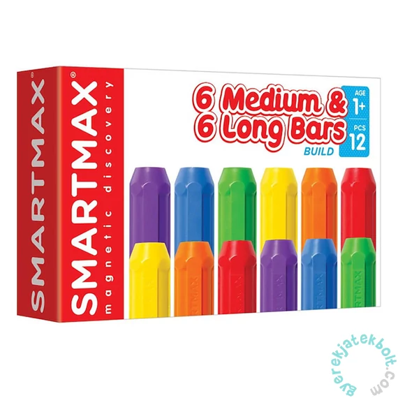 SmartMax Xtension Set - 6 rövid és 6 hosszú rúd - mágneses építőjáték (SMX105)