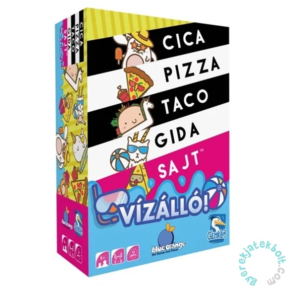 Vízálló cica, pizza, taco, gida, sajt társasjáték (BLU34870)