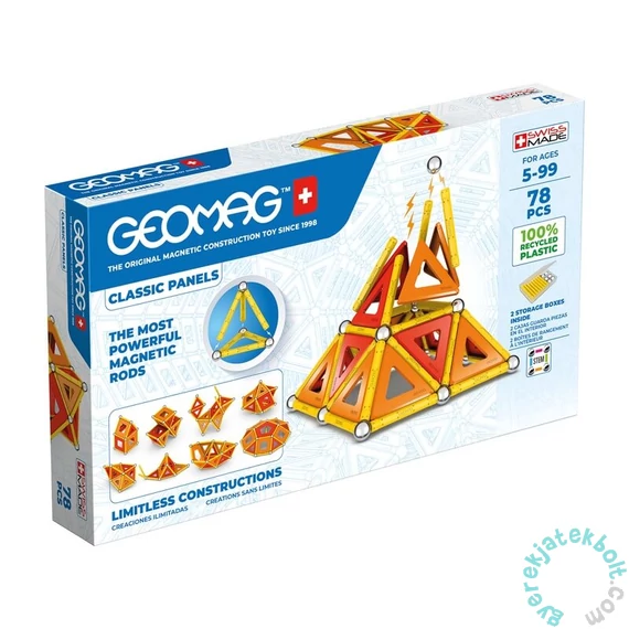 Geomag Classic Panels Recycled 78 db-os mágneses építőjáték készlet (GMG00472)