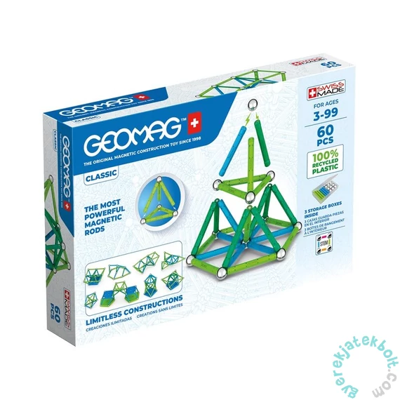 Geomag Classic Recycled 60 db-os mágneses építőjáték készlet (GMG00272)