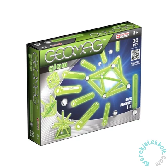 Geomag Glow foszforeszkáló 30 db-os mágneses építőjáték készlet
