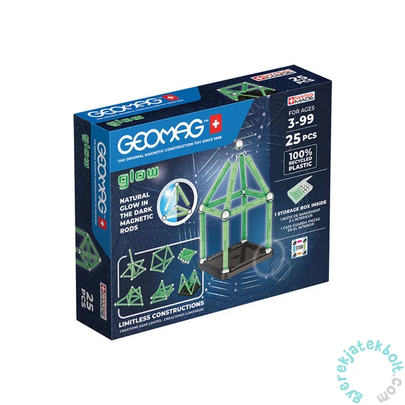 Geomag Glow Recycled 25 db-os mágneses építőjáték készlet (GMG00328)