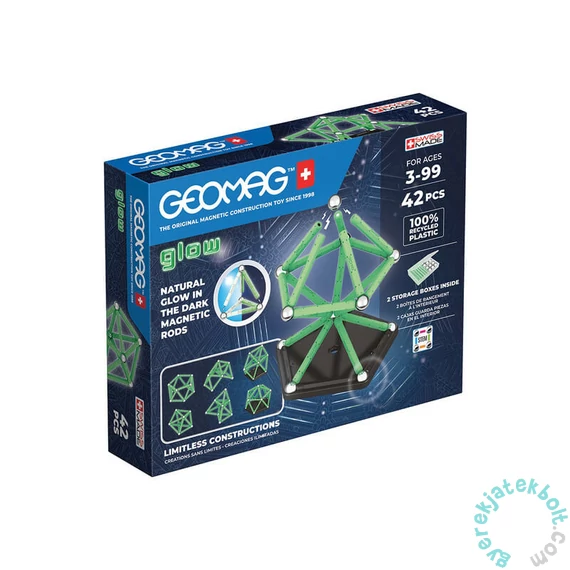 Geomag Glow Recycled 42 db-os mágneses építőjáték készlet (GMG00329)
