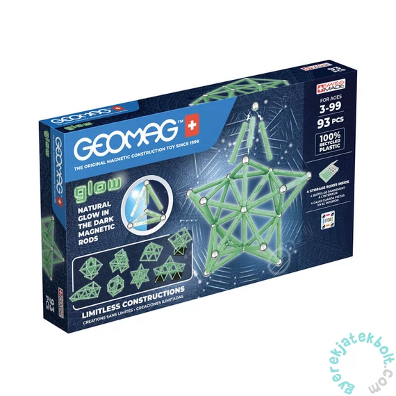Geomag Glow Recycled 93 db-os mágneses építőjáték készlet (GMG00339)
