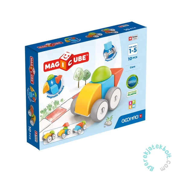 Geomag Magicube Blocks Recycled autók 10 db-os mágneses építőjáték készlet (GMG00308)