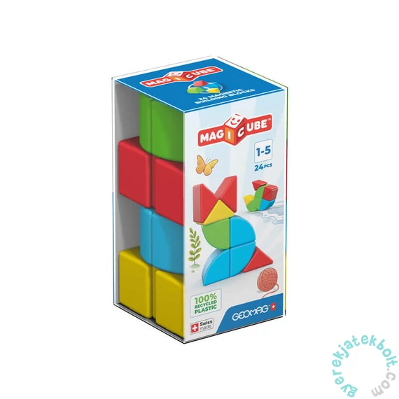 Geomag Magicube Blocks Recycled Crystal 24 db-os mágneses építőjáték készlet (GMG00044)