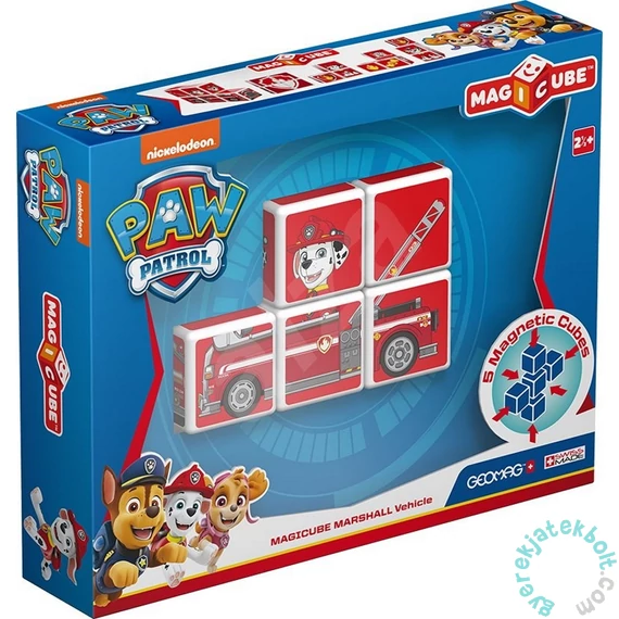 Geomag MagiCube Mancs őrjárat - Marshall és tűzoltótautója 5 db-os mágneses építőjáték készlet