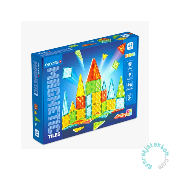 Geomag Magnetic Tiles Gems 44 db-os mágneses építőjáték készlet (GMG04102)