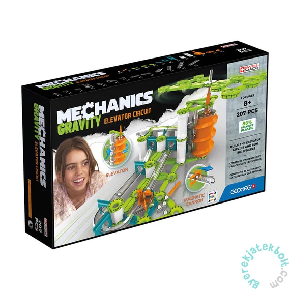 Geomag Mechanics Gravity Recycled Elevator Circuit 207 db-os mágneses építőjáték készlet (GMG00765)