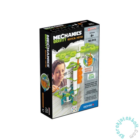 Geomag Mechanics Gravity Recycled Vertical motor 183 db-os mágneses építőjáték készlet (GMG00764)