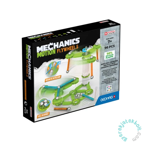 Geomag Mechanics Motion Recycled Flywheels 96 db-os mágneses építőjáték készlet (GMG00756)