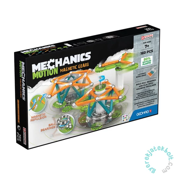 Geomag Mechanics Motion Recycled Magnetic Gears 160 db-os mágneses építőjáték készlet (GMG00768)