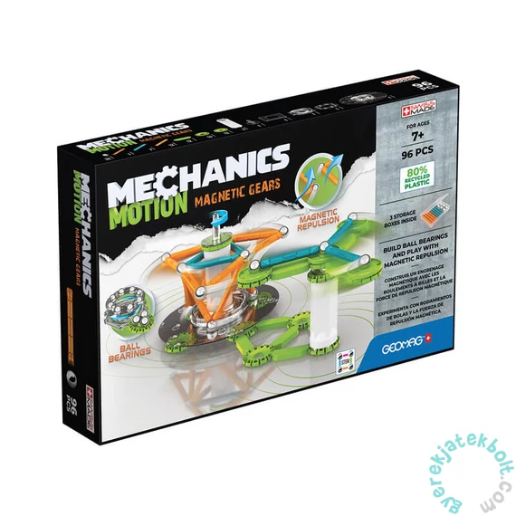 Geomag Mechanics Motion Recycled Magnetic Gears 96 db-os mágneses építőjáték készlet (GMG00767)