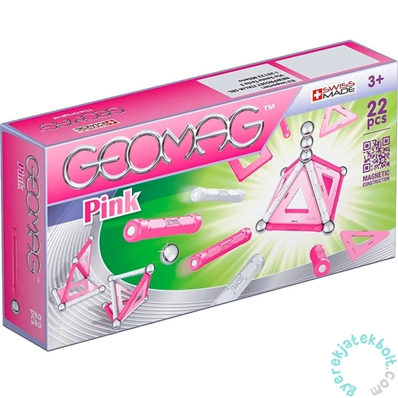 Geomag Pink Panels 22 db-os mágneses építőjáték készlet
