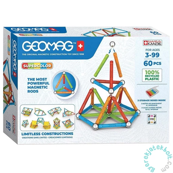 Geomag SuperColor Green Line Panels - 60 db-os mágneses építőjáték készlet