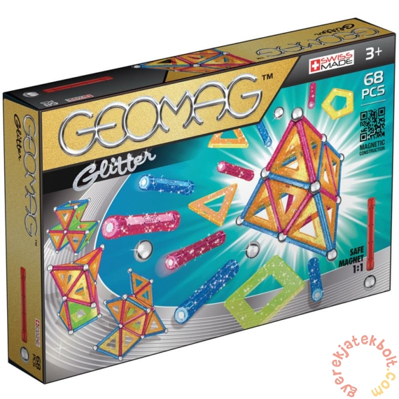 Geomag Glitter Panels 68 db-os mágneses építőjáték készlet (GMG00533)