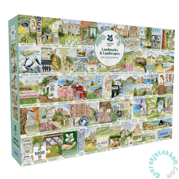 Gibsons 1000 db-os puzzle - National Trust - Landmarks & Landscapes (G7179)
