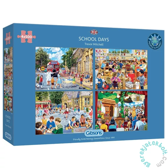 Gibsons 4x500 db-os puzzle - School Days (G5063)