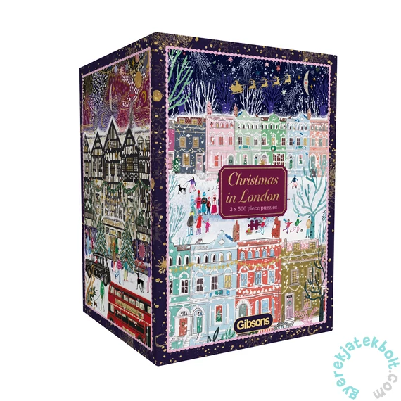 Gibsons 3x500 db-os puzzle - Christmas in London (G5500)