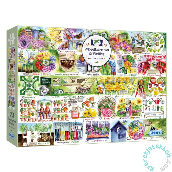 Gibsons 1000 db-os puzzle - Wheelbarrows and Wellies (G7106)