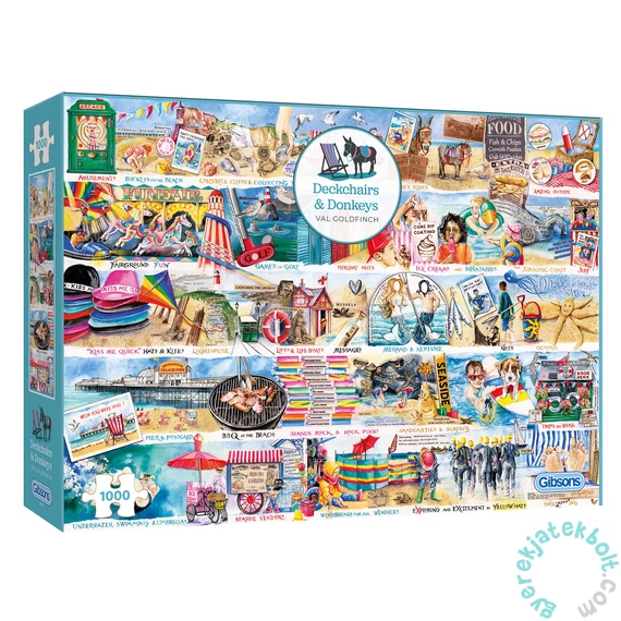 Gibsons 1000 db-os puzzle - Deckchairs and Donkeys (G7117)
