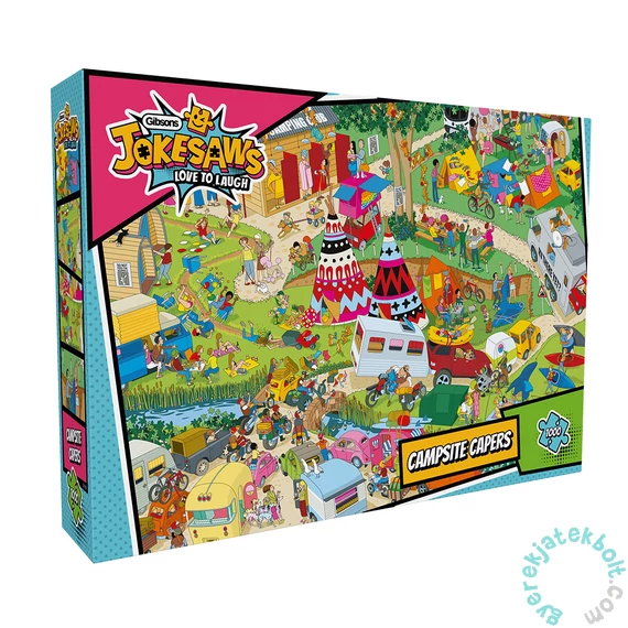 Gibsons 1000 db-os puzzle - Jokesaws - Campsite Capers (G7159)