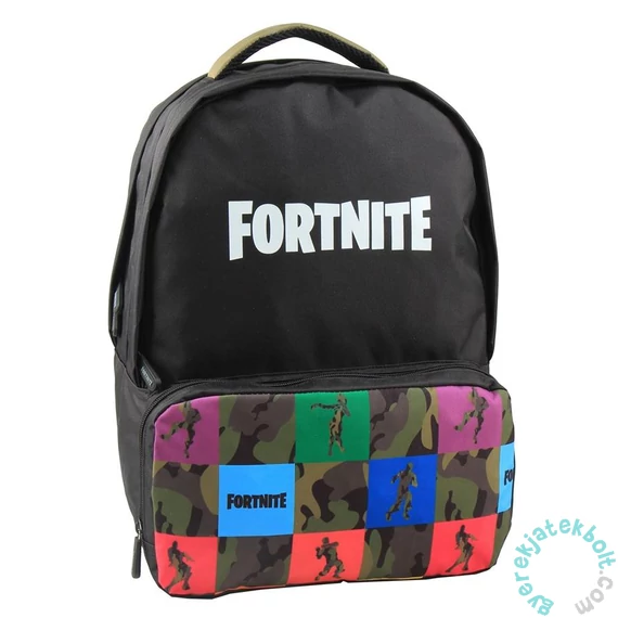 Fortnite hátizsák, iskolatáska - 2 rekeszes - Színes sziluettek