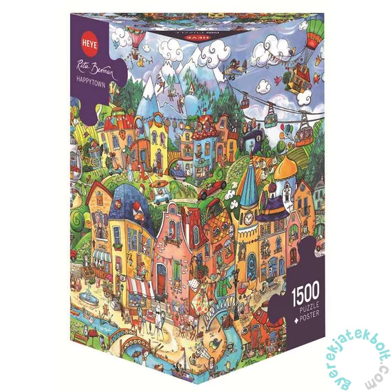 Heye 1500 db-os Triangular puzzle - Happytown, Berman (29744)