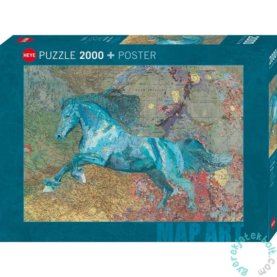 Heye 2000 db-os puzzle - Map Art - Horse (30092)