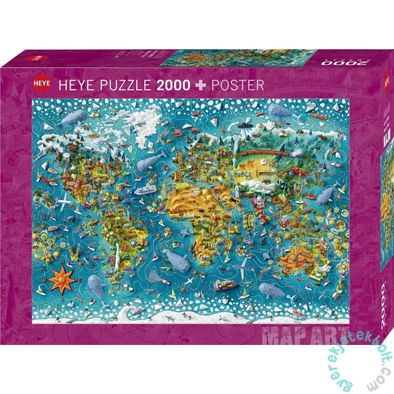 Heye 2000 db-os puzzle - Map Art - Miniature World (29983)