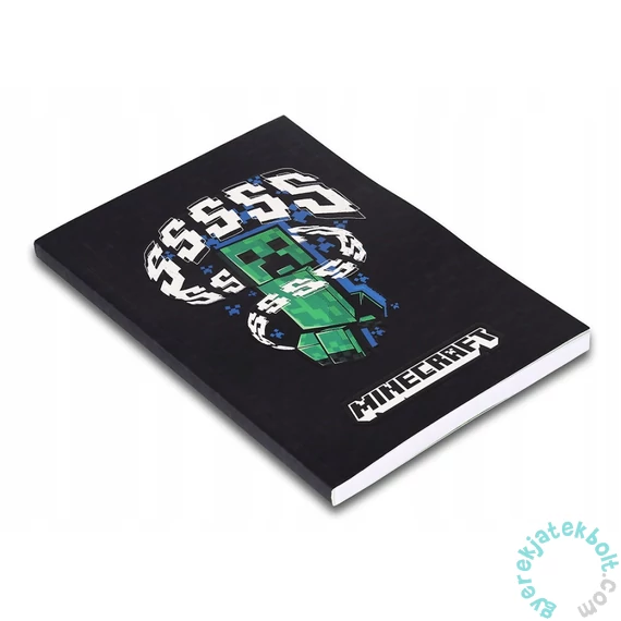 Minecraft A5 vonalas füzet - Fekete