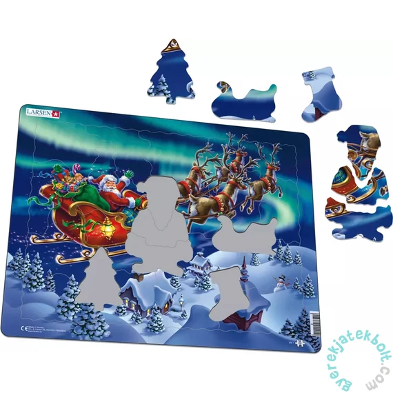 Larsen Maxi Puzzle 26 db-os - Mikulás és szánja az északi fényben