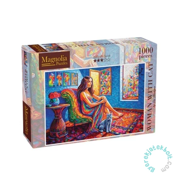 Magnolia 1000 db-os puzzle - Woman with Cat - Elif Hürdogan Special Edition (8609)