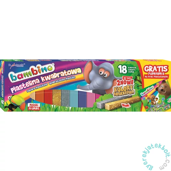 Bambino 18 színű gyurma - 2 db csillámos (001895)