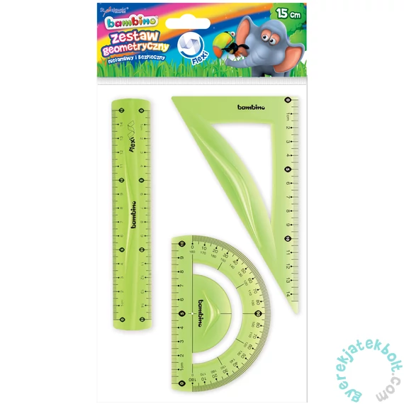 Bambino 3 db-os flexibilis vonalzó szett - 15 cm - zöld (003134)