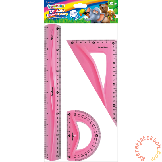 Bambino 3 db-os flexibilis vonalzó szett - 30 cm - rózsaszín (003158)