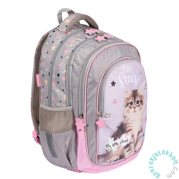 My little friend cicás ergonomikus iskolatáska, hátizsák - Grey Cat
