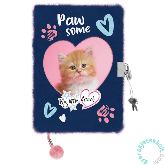 My little friend cicás szőrmés kulcsos napló - A/5 - 96 lapos - Ginger Kitty