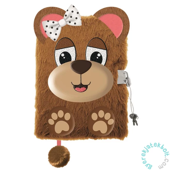 My little friend 3D szőrmés kulcsos napló - A/5 - 96 lapos - Maci